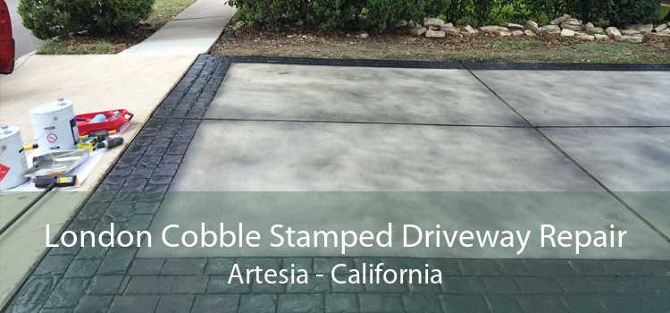 London Cobble Stamped Driveway Repair Artesia - California