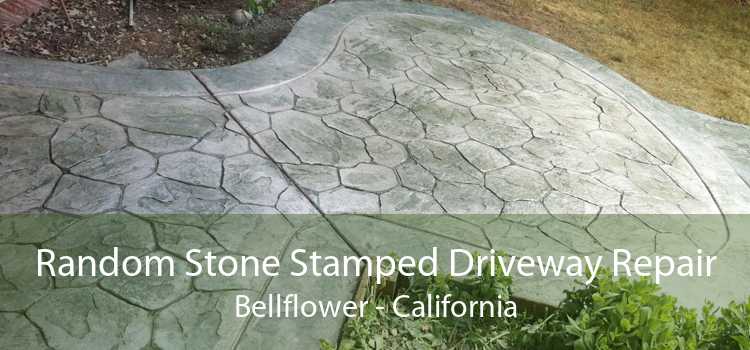 Random Stone Stamped Driveway Repair Bellflower - California