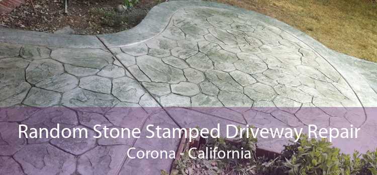 Random Stone Stamped Driveway Repair Corona - California