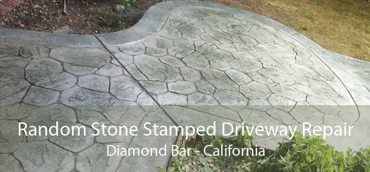Random Stone Stamped Driveway Repair Diamond Bar - California