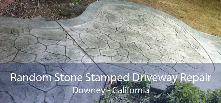 Random Stone Stamped Driveway Repair Downey - California