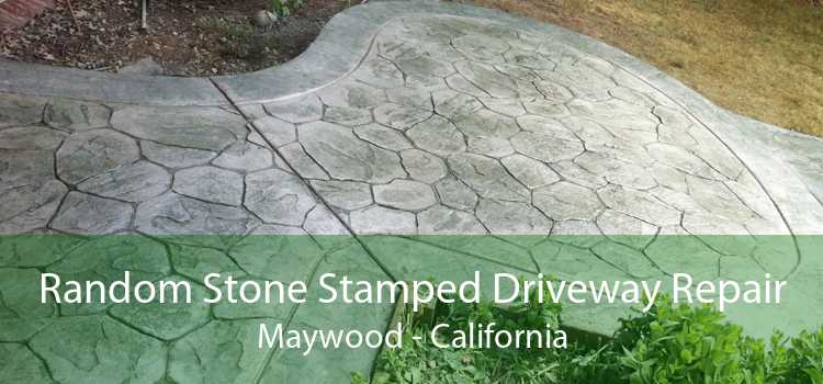 Random Stone Stamped Driveway Repair Maywood - California