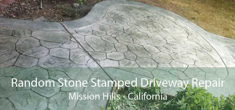 Random Stone Stamped Driveway Repair Mission Hills - California