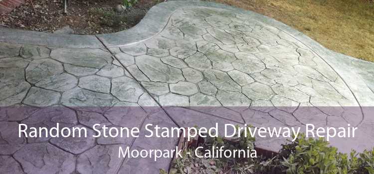Random Stone Stamped Driveway Repair Moorpark - California