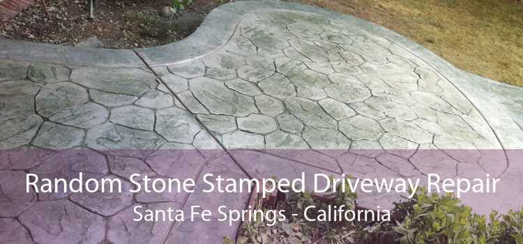 Random Stone Stamped Driveway Repair Santa Fe Springs - California