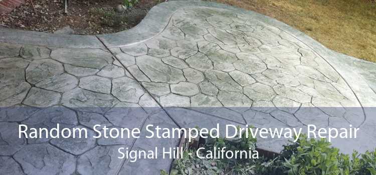 Random Stone Stamped Driveway Repair Signal Hill - California