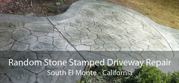 Random Stone Stamped Driveway Repair South El Monte - California