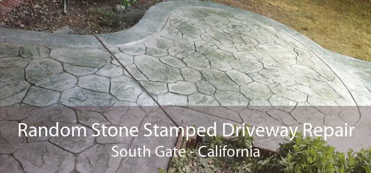 Random Stone Stamped Driveway Repair South Gate - California
