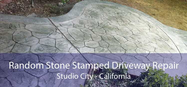 Random Stone Stamped Driveway Repair Studio City - California
