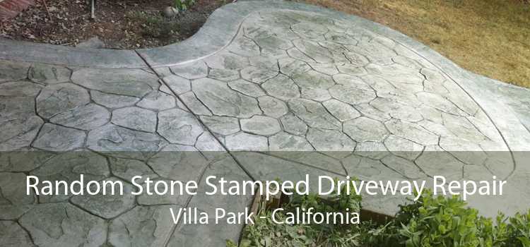 Random Stone Stamped Driveway Repair Villa Park - California