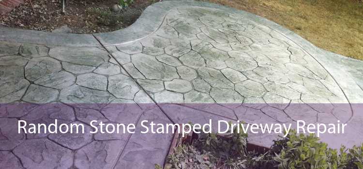 Random Stone Stamped Driveway Repair 