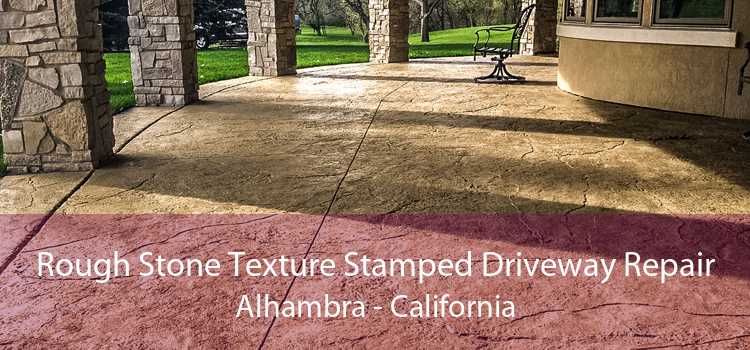 Rough Stone Texture Stamped Driveway Repair Alhambra - California