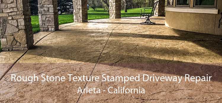 Rough Stone Texture Stamped Driveway Repair Arleta - California