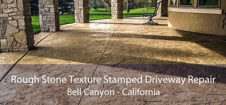 Rough Stone Texture Stamped Driveway Repair Bell Canyon - California