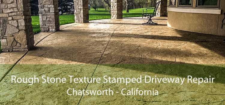 Rough Stone Texture Stamped Driveway Repair Chatsworth - California