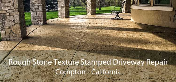Rough Stone Texture Stamped Driveway Repair Compton - California