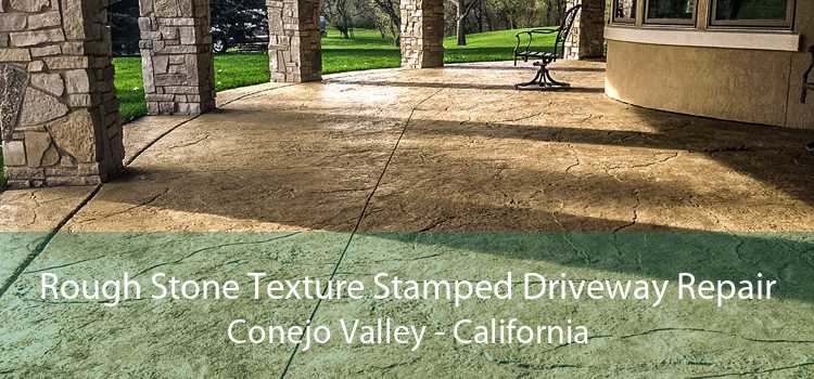 Rough Stone Texture Stamped Driveway Repair Conejo Valley - California