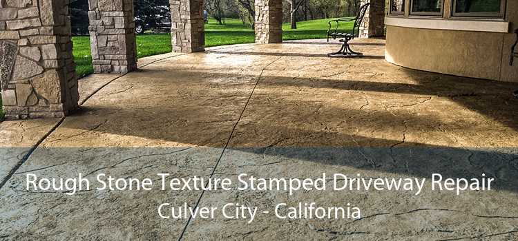 Rough Stone Texture Stamped Driveway Repair Culver City - California