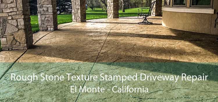 Rough Stone Texture Stamped Driveway Repair El Monte - California