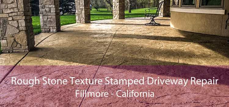 Rough Stone Texture Stamped Driveway Repair Fillmore - California