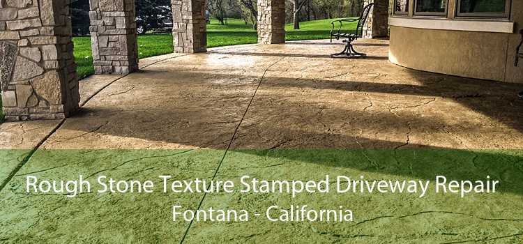 Rough Stone Texture Stamped Driveway Repair Fontana - California