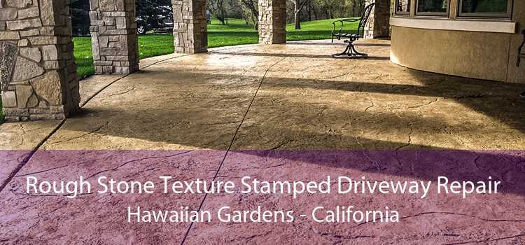 Rough Stone Texture Stamped Driveway Repair Hawaiian Gardens - California