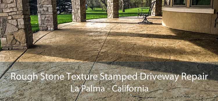 Rough Stone Texture Stamped Driveway Repair La Palma - California