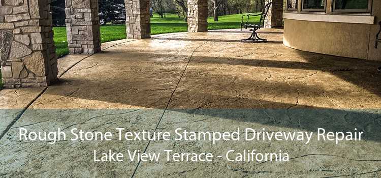 Rough Stone Texture Stamped Driveway Repair Lake View Terrace - California