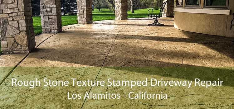 Rough Stone Texture Stamped Driveway Repair Los Alamitos - California
