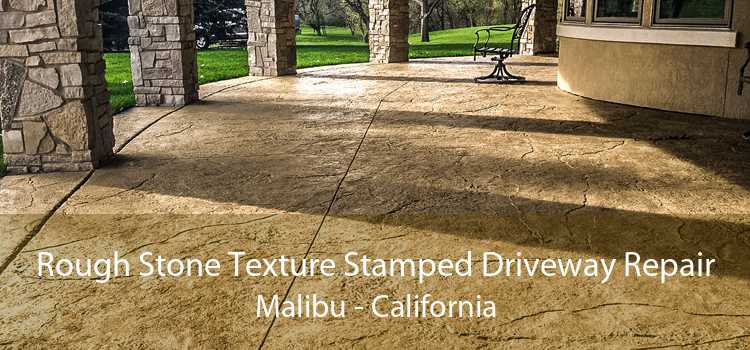 Rough Stone Texture Stamped Driveway Repair Malibu - California