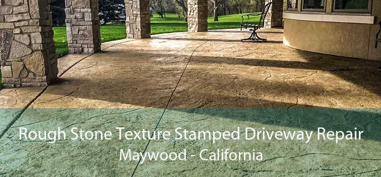 Rough Stone Texture Stamped Driveway Repair Maywood - California