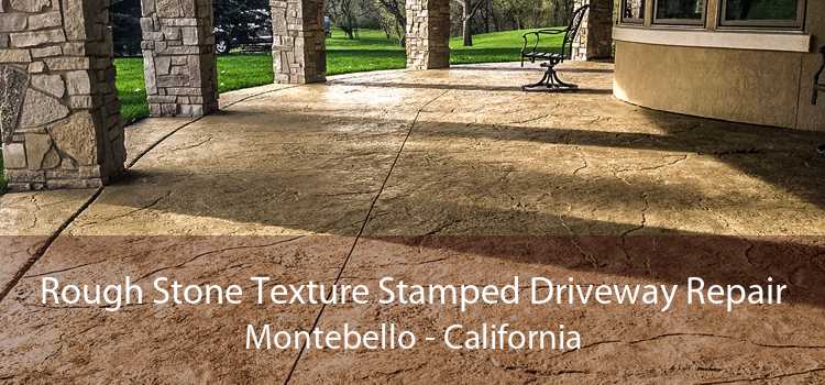 Rough Stone Texture Stamped Driveway Repair Montebello - California