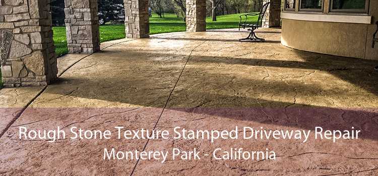 Rough Stone Texture Stamped Driveway Repair Monterey Park - California