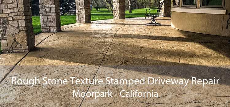 Rough Stone Texture Stamped Driveway Repair Moorpark - California