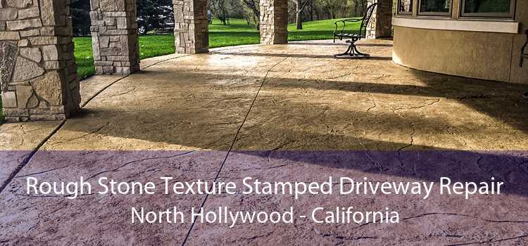 Rough Stone Texture Stamped Driveway Repair North Hollywood - California