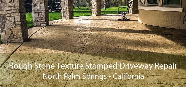 Rough Stone Texture Stamped Driveway Repair North Palm Springs - California