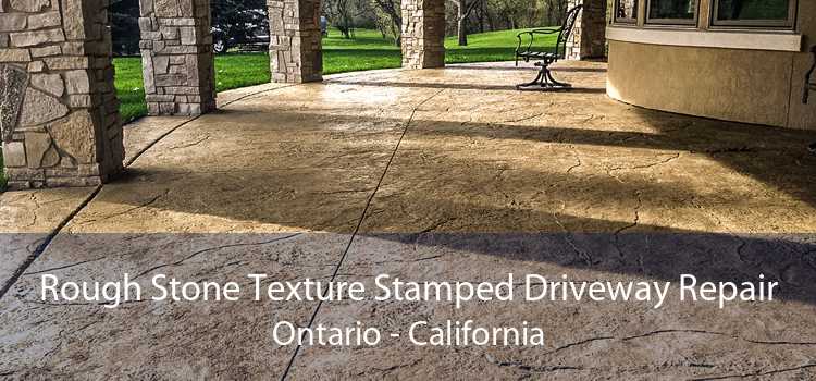 Rough Stone Texture Stamped Driveway Repair Ontario - California
