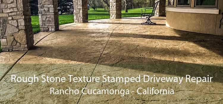 Rough Stone Texture Stamped Driveway Repair Rancho Cucamonga - California