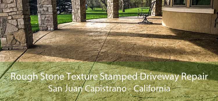 Rough Stone Texture Stamped Driveway Repair San Juan Capistrano - California