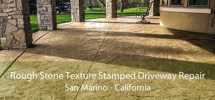 Rough Stone Texture Stamped Driveway Repair San Marino - California