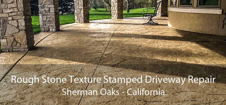 Rough Stone Texture Stamped Driveway Repair Sherman Oaks - California