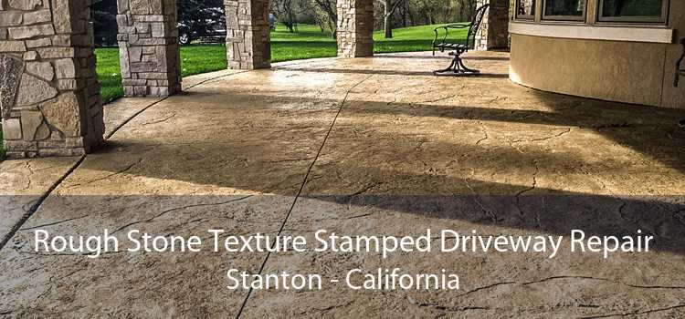 Rough Stone Texture Stamped Driveway Repair Stanton - California