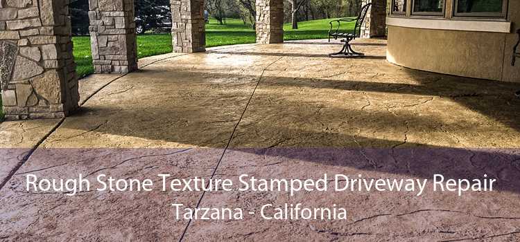 Rough Stone Texture Stamped Driveway Repair Tarzana - California