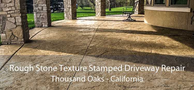 Rough Stone Texture Stamped Driveway Repair Thousand Oaks - California