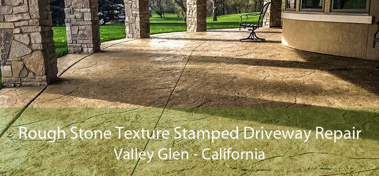 Rough Stone Texture Stamped Driveway Repair Valley Glen - California