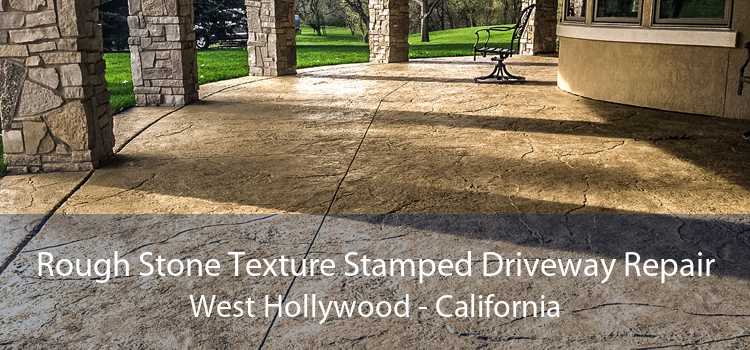 Rough Stone Texture Stamped Driveway Repair West Hollywood - California
