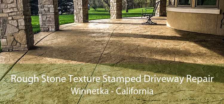 Rough Stone Texture Stamped Driveway Repair Winnetka - California