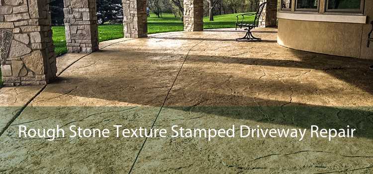 Rough Stone Texture Stamped Driveway Repair 