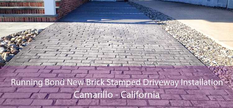 Running Bond New Brick Stamped Driveway Installation Camarillo - California