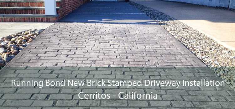 Running Bond New Brick Stamped Driveway Installation Cerritos - California